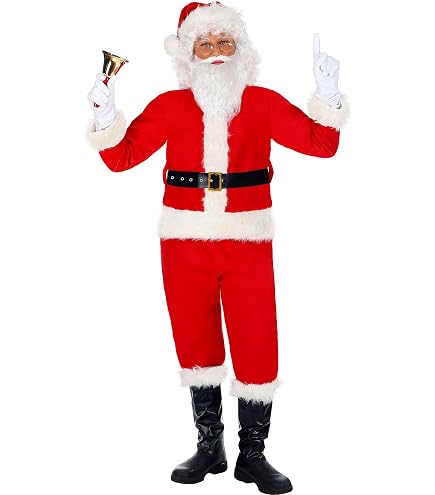 Produktbild von KULTFAKTOR GmbH Weihnachtsmann-Kostüm Für Kinder Weihnachtskostüm Rot-Weiss 152/158 (10-12 Jahre