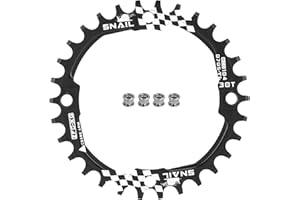 FOMTOR 104 BCD Chainring (30-52T) 7-12 Speed Compatible CNC 7075 Aluminum Narrow Wide Tooth Round Oval Chainrings for MTB/Road Bike Ebike Chainwheel Black/Red