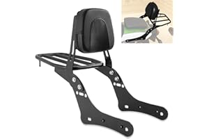 PSLER Coussin de Siège de Dossier Arrière de Moto avec Porte-Bagages pour Vulcan S VN650 EN650 S650 2015-2024, Dossier Passager Sissy Bar avec Support de Chargement Moto Accessoires