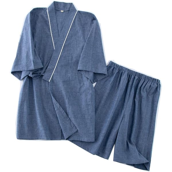 Kimono Giapponese Uomo In Cotone - Pigiama Zen Taglia XL, Comodo E Traspirante - Foto 7