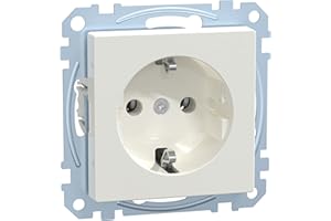 Schneider Electric Merten Schuko-Steckdose, Steckklemmen, System M, polarweiss glänzend, Artikelnummer MEG2301-0319, 1 Stück