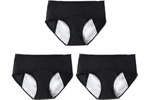 BERGXPERTEN octipa Culottes d’incontinence, anti fuite urinaire lot de 3 Culotte Anti-fuites Physiologique en Coton Lavable avec Zone Absorbante Anti-fuite pour Femmes