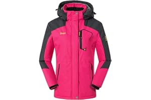 donhobo Damen Jacken Fleecejacke Winterjacke Wasserdicht Atmungsaktiv Verdickt Warm Winddicht Softshelljacke Outdoor Funktionsjacke mit Abnehmbare Kapuzen