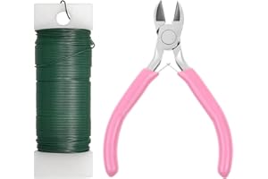YUNLI Blumenwickeldraht-Set Blumendrahtzange und grüner Blumendraht, Draht zum Basteln für die Herstellung von Weihnachtskränzen, Hochzeitskränzen und Selbstgemachten Blumenarrangements