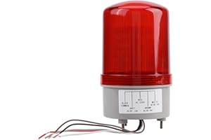 WEIKEYA Rotating Beacon, Beacon Light Construction Site Warning Lights AC 220V Pc+Abs (Red, 1pc),Buttons and Indicators