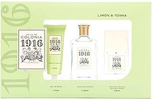 1916 ORIGINAL 1916 - Limón & Tonka, Agua de Colonia, Estuche de Regalo Mujer y Hombre, Colonia 100 ml + 30 ml + Gel de Baño 75 ml, Perfume Unisex, Fragancia Fresca, Cítrica y Delicada, Aroma de Larga Duración