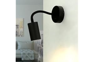 Licht-Erlebnisse Lampe murale avec interrupteur, noir, bras flexible, applique murale GU10, lampe à col de cygne lit, orientable, lampe de lecture murale, liseuse, spot, lampe murale intérieure, spot