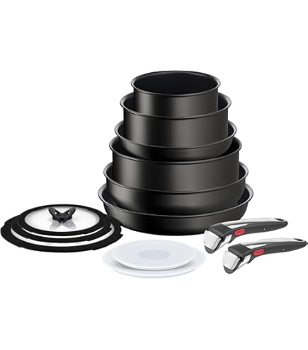 Set De Casseroles Tefal Titanium Essential - 5 Pièces (16/18/20 Cm + Poêle 24 Cm + Poêle à Lait) - Anti-Adhésif Haute Performance