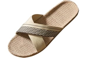 Yowablo Pantoufles Femmes/Hommes Pantoufles d'été Accueil Couple Pantoufles d'intérieur Linge de Maison Cross Daily