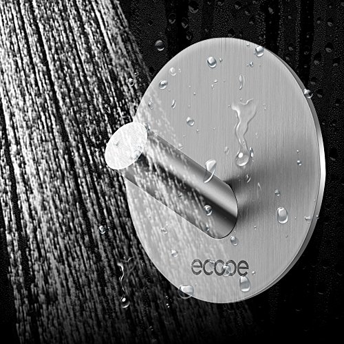 Ecooe Handtuchhaken Haken Kleiderhaken wasserdicht 3M Selbstklebend Ohne Bohren Bad und Küche Gebürstetes Edelstahl 2 STÜCK - 4