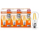 OSRAM LED Filament Ampul 6.5W (60W Eşdeğer) 2700K Sarı Işık 806 L&uuml;men E27 Duy &ndash; 3&rsquo;l&uuml; Paket &ndash; E Enerji Sınıfı &ndash; 360&deg; Işık &ndash; 10