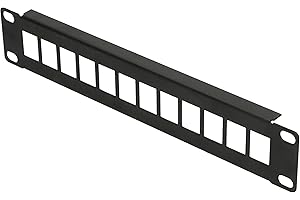 EXTRALINK panel de conexiones UTP Modular, patch panel 10 pulgadas, panel de parcheo 12 puertos, rack 1U, panel parcheo rj45, compatible con montaje en rack de 10", para armario rack