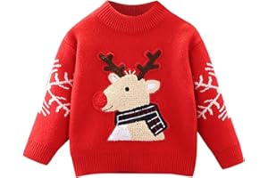 Allbestop Noël Enfant en Bas âge Enfant bébé Filles Mignon Dessin animé Pull Pull Hauts Tenues vêtements de noël Pardessus Garçons Long