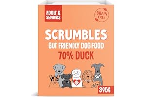 Scrumbles Natural Wet Dog Food, Grain Free Recipe with 70% Duck and Slippery Elm, 7x 395g