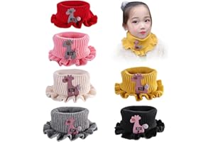URFEDA Pack of 6 Baby Children's Knitted Scarf Tube Scarf Boy Girl Autumn Winter Round Scarf Knitted Neckerchief Soft Warm Scarf Children's Neck Warmer Scarf Winter Tube Scarf Loop Scarf Children