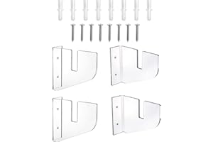 Frcctre 4 Pack Acrylic Skateboard Wall Mount Display Racks - Stand, Storage Hanger, Bracket for Longboard, Snowboards, Water Skis