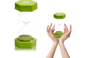 EMHTHME Reloj de Arena para niños, Reloj de Arena 1 Minutos, Colorido Reloj de Arena plástico, Mini Reloj de Arena, para el Aprendizaje, el Tiempo de Juego, Decoración de Oficina Aula (Verde)