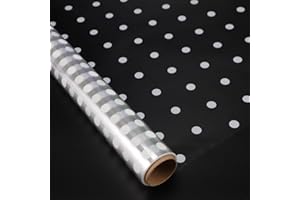 HOLLYLIFE 80CM Width 100M Length Clear with Dot Cellophane Wrapping Roll Gift Florists Basket Flower Hamper Wrap Packing Film Bouquets Christmas DIY Crafts Birthday Wedding Easter