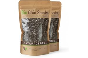 ‎NATURACEREAL Naturacereal Bio Chia Samen 2kg Vorratspack – Premium Superfood aus Paraguay – Vegan, ballaststoffreich, reich an Omega-3 – Für Müsli, Smoothies, Chia-Pudding & mehr – Rohkost-Qualität