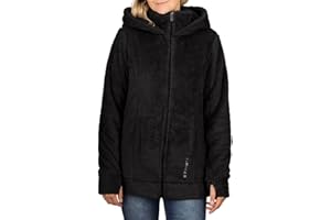 DENIMFY Damska kurtka polarowa DFMila z kapturem, kurtka przejściowa, kurtka zimowa, kurtka outdoorowa, zamek błyskawiczny, stójka, bluza z kapturem, 100% poliester, szara, czarna, antracytowa, S, M,