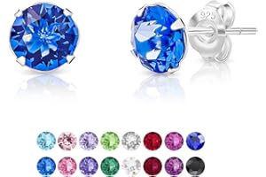 DTPSilver - Damen Ohrringe 925 Sterling Silber mit Kristallen von Swarovski® Elements Runde Ohrstecker - Durchmesser 6 mm - Viele Farben erhältlich