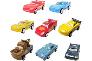 SWZY Racing Cars Toys Figure Set, 8 Piece Lightning Race Car Model Toy Cake Topper Cake Decoration,Mini Race Cars Truck Children Mini Play Vehicles Car Gift Children Party Birthday Party Supplies