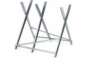 GARMIO® Sägebock Holzbock mit Kettensägenhalterung, Kettenschutz, Messstab, bis 150 kg, 80 x 81 x 80 cm, Sägeständer klappbar Geeignet für Sägewerke, Werkstätten