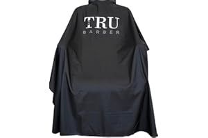 TRU BARBER® Mantella Parrucchiere con collo in silicone, XXL, mantellina da barbiere professionale, 100% poliestere, Waterpoof