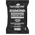 Herbaltree Diamond Monodose Facial Kit with Serum & SPF 30+++ for Reduce Blemishes, Signs of Aging ,Hyperpigmentation, Instant Brightness & Deep Cleansing for Women & Men (44 gm)