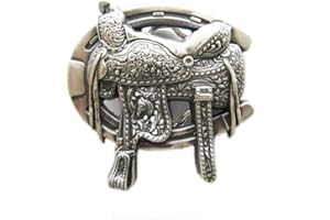 JEAN'S FRIEND New Vintage Silver Plated Saddle Horse Shoe Belt Buckle Fibbia per cintura