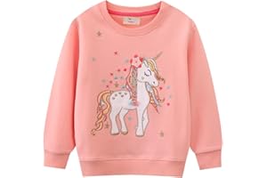 TEDD Felpa Ragazza Senza Cappuccio 100% Cotone Bambina Pullover Maglione Casuale Top Maglietta per Bambini 1-12 Anni