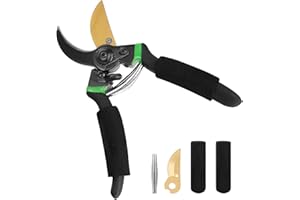 XTOERBUY Garden Shears,Secateurs & Pruning Scissors Premium Titanium Gardening Scissors Professional Hand Pruners Hedge Shears