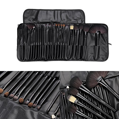 Cadrim 24 teilig Make Up Pinselset Kosmetik Pinsel Lidschattenpinsel Rougepinsel Set mit Tasche - 5