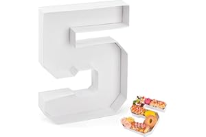 Hayaww Digitale Süßigkeitenbox Pappmaché-Zahlen Zahlenboxen aus Pappe Pappbuchstaben für Wurstwaren Zahlenkartons geburtstagsdekoration geburtstagsgeschenk Pappnummern Wurstwarennummern Weiß (5)