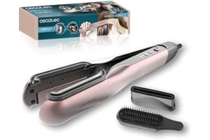 Cecotec Plancha de Pelo con Aire AirLisse 2in1 ForceDry Black. 1000W, Flujo de Aire 19,7m/s, 2 Cabezales Imantados, Sin Frizz, Función Plasma, Motor Brushless, 4 Temperaturas y 2 Velocidades