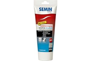 Enduit de Rebouchage Allégé pour Trous et Fissures Importants Semin, Intérieur, Tube de 250 ml (115g), Blanc