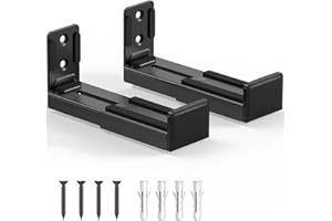 PUTILSEN MOUNT Universal Soundbar Wall Mount Bracket - Speaker Wall Mount, Adjustable Depth 9-15.4cm (3.5-6.1 Inches), Holds up to 15kg (33 lb), Sound Bar Mounting Kit, Black