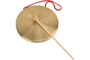 Mxfans Chapel Brass Copper Cymbals Percussion Dia15.4cm Alto Hand Gong With Round Play Hammer