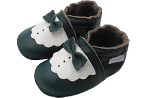 Basrakids Chaussons Bébé Fille Garcon Chaussures Bébé Chausson Cuir Souple Bebe-Antidérapants Chaussures Premiers Pas Bébé Garçon
