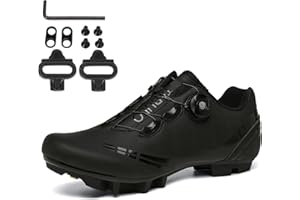 PENXZT Zapatilla de Ciclismo Hombre, Moda Exterior Zapatillas De Montaña Compatible con SPD Pedales de 2 Tornillos Zapatillas de MTB Respirables Antideslizantes