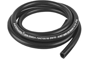 AZIEMARS 3 Meters Fuel Line Hose 10mm (3/8") ID Fuel Hose Pipe for Fuel, Diesel, Petrol, Water – Oil-Resistant Flexible Pipe for Engine Fuels, Industrial Use