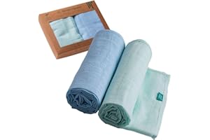 Urban Kanga Muselinas Bebe Algodón 120X120 cm Gasas Bebe Algodón Pack de 2 (Menta/Azul)