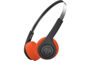 JLab Rewind 2 Retro Kopfhörer - Kleine Bluetooth Kopfhörer Kabellos, 20+ Std Akkulaufzeit, Individuelle Steuerung über App, Look der 80er/90er, Vintage On-Ear Leicht-Kopfhörer mit Mikro, Schwarz