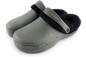 R-ISLAND Clogs Inverno, Zoccoli Invernali da Uomo, con Fodera Calda, Adulto,Impermeabile,Antiscivolo,Confortevole,Perfettamente per Casa Esterno o Interno