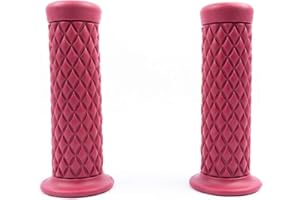 SFONIA 2pcs Motorcycle Handle Grips Handlebars Handlebar Grips 22MM 7/8" Anti-slip Rubber Universal for Motorbike Scooter Quad Cruiser Off Road (Wine Red)