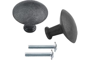 RUDIS-SPAREPARTS HEMNES Knobs Compatible as Replacement Part for IKEA Furniture Door Handles Anthracite ⌀32mm (Pack of 2)