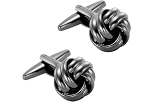 URBAN JEWELRY Klassische Knoten Manschettenknöpfe in dunkel getöntem Edelstahl