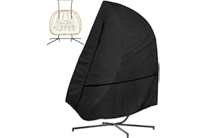 OUTTDID Double Egg Chair Cover, 600D Heavy Duty Waterproof Hanging Egg Chair with Waterproof Zipper, UV-Anti & Windproof for B&M & Aldi Swing Chair -- 232x203cm