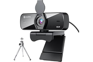 N newline 4K Webcam for PC, 30fps, Dual Stereo Microphones, Noise Cancellation, Auto Light Correction, Privacy Cover & Metal Tripod, USB HD Computer Camera for Streaming, Video Calls & Conferences