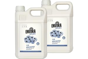Envira Floh Abwehrspray 2 x 5 Liter - Spray mit Langzeitwirkung gegen Flöhe, Katzenfloh, Hundefloh - Mittel gegen Flöhe für Wohnung & Möbel - Effektives Flohmittel & Flohschutz